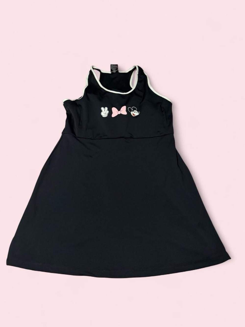 Disney Mickey Mouse Black Dress with Pink and White Accents with hidden shorts